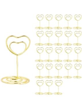 Gold Heart Place Card Holders – Set of 24